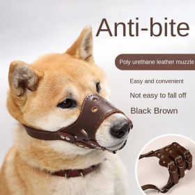 Dog Muzzle; anti-barking; anti-bite; dog mouth cover; puppy medium and large dogs; small dog masks; teddy golden retriever barker (colour: Black muzzle, size: M)