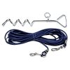 Heavy Duty Dog Tie Out Cable with Stake, Waterproof PVC Double Dog Leash for Yard Camping