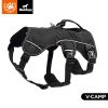 Professional Dog Harness Adjustable Pet Body Harness Vest Visible at Night Outdoor Training Harnesses Premium Quality Chest Straps No-Pull Effect-(bla