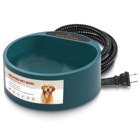 1Pc Heated Water Bowl For Dog Cat 74.4OZ Heating Water Dish IP67 Waterproof Thermal Water Bowl Heated Pet Bowl Dog Cat Water Feeder Bowl For Dog (Option: Army Green)